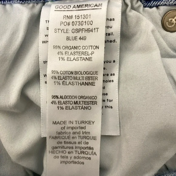 Good American Good Legs straight jeans Raw Hem High Rise Medium light blue wash - Picture 12 of 14